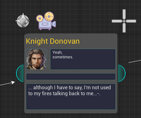Extension data shown right on a dialogue node
