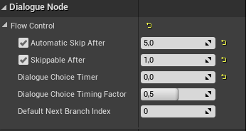 Per-node extension data: skip timers, dialogue-choice timing and more