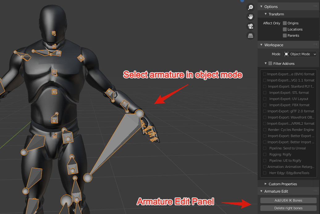 Edgy Bone Tools, Blender plugin for bone manipulation