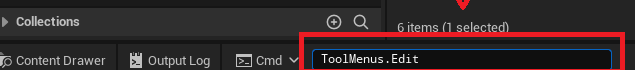 Activating ToolMenus.Edit from the console