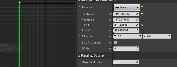 The Parallax Overlay's single exposed attribute: Movement Span
